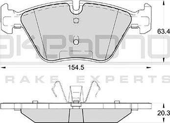 Akebono AN-4444KE - Kit pastiglie freno, Freno a disco autozon.pro