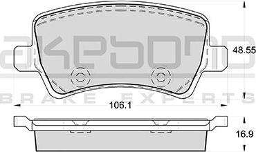 Akebono AN-4456KE - Kit pastiglie freno, Freno a disco autozon.pro