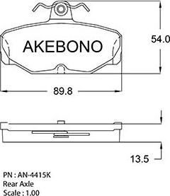 Akebono AN-4415K - Kit pastiglie freno, Freno a disco autozon.pro