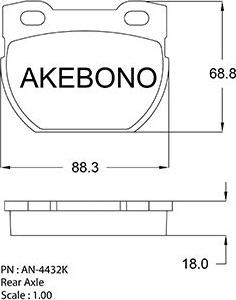 Akebono AN-4432KE - Kit pastiglie freno, Freno a disco autozon.pro