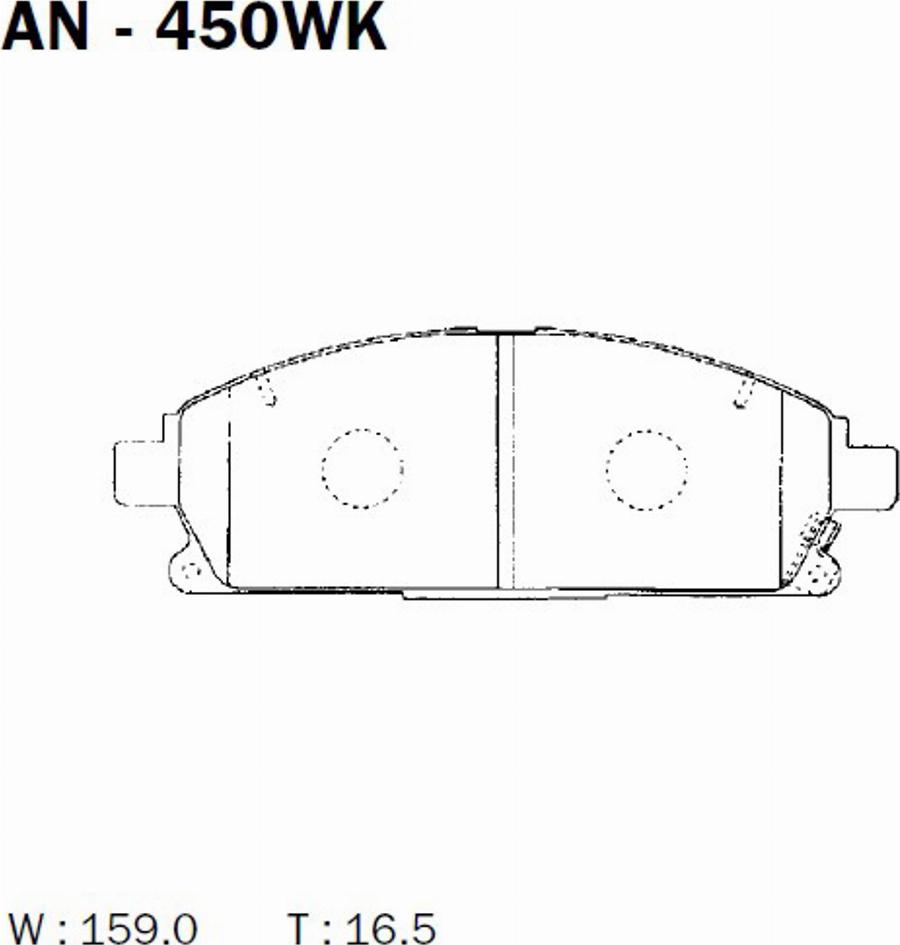 Akebono AN-450WK - Kit pastiglie freno, Freno a disco autozon.pro