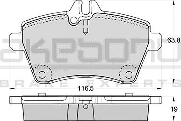 Akebono AN-4570K - Kit pastiglie freno, Freno a disco autozon.pro