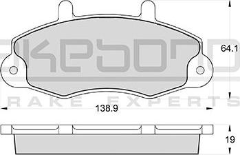 Akebono AN-4577WK - Kit pastiglie freno, Freno a disco autozon.pro