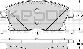 Akebono AN-4646WKE - Kit pastiglie freno, Freno a disco autozon.pro