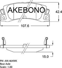 Akebono AN-464WK - Kit pastiglie freno, Freno a disco autozon.pro