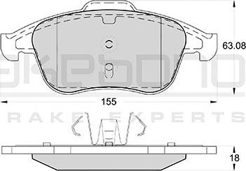 Akebono AN-4664KE - Kit pastiglie freno, Freno a disco autozon.pro