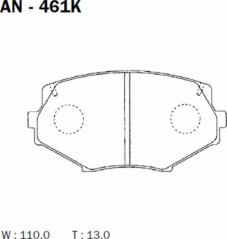 Akebono AN-461K - Kit pastiglie freno, Freno a disco autozon.pro