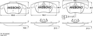 Akebono AN-4682WK - Kit pastiglie freno, Freno a disco autozon.pro