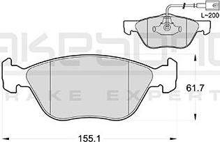 Akebono AN-4633WK - Kit pastiglie freno, Freno a disco autozon.pro