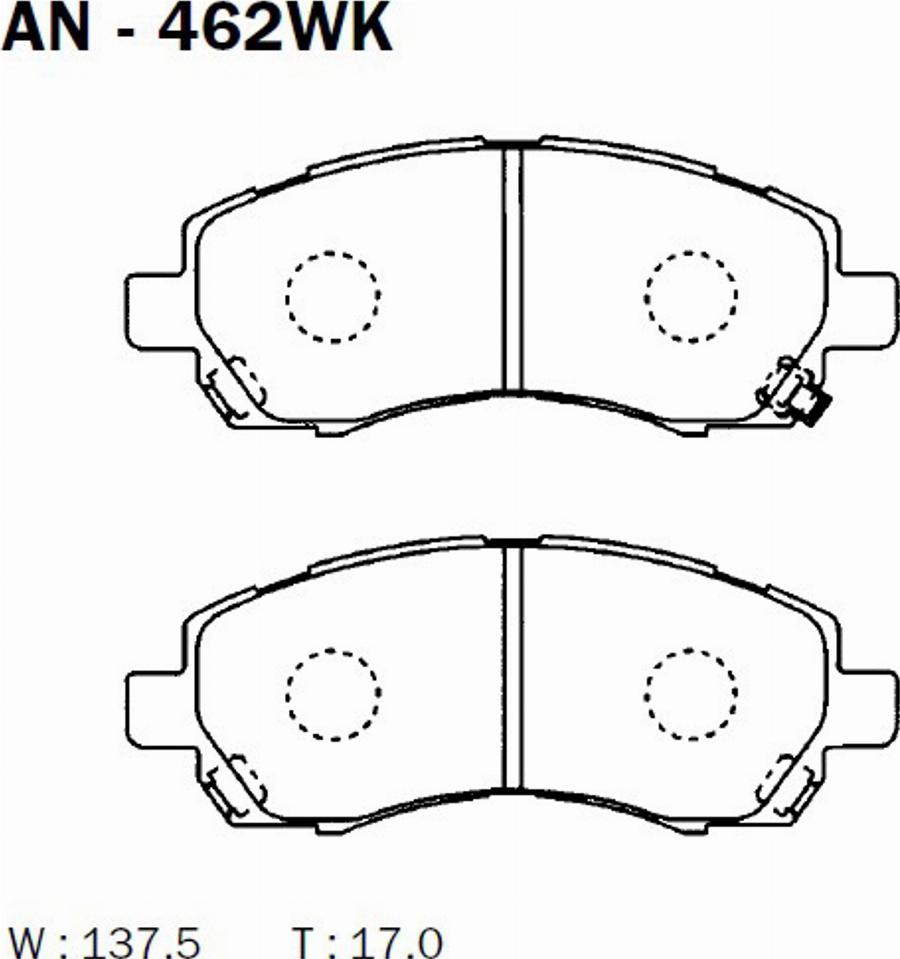 Akebono AN-462WK - Kit pastiglie freno, Freno a disco autozon.pro