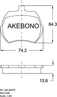 Akebono AN-4047KE - Kit pastiglie freno, Freno a disco autozon.pro