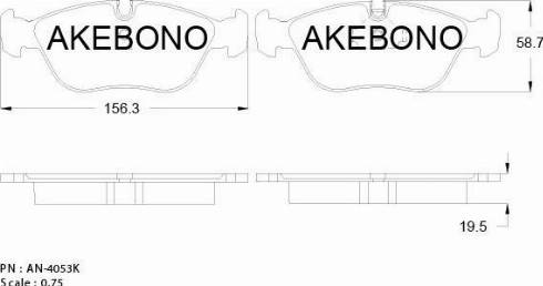 Akebono AN-4053K - Kit pastiglie freno, Freno a disco autozon.pro