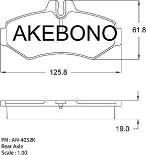 Akebono AN-4052KE - Kit pastiglie freno, Freno a disco autozon.pro