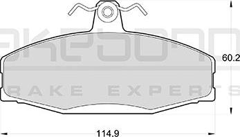 Akebono AN-4061K - Kit pastiglie freno, Freno a disco autozon.pro