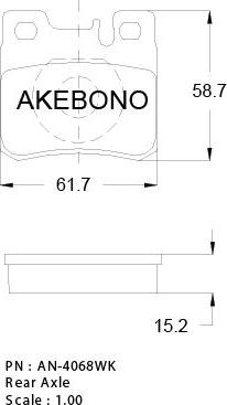 Akebono AN-4068WK - Kit pastiglie freno, Freno a disco autozon.pro