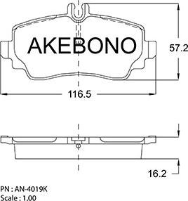 Akebono AN-4019KE - Kit pastiglie freno, Freno a disco autozon.pro