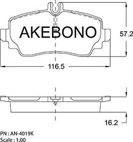 Akebono AN-4019K - Kit pastiglie freno, Freno a disco autozon.pro