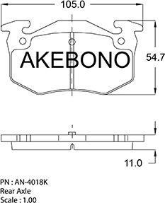 Akebono AN-4018KE - Kit pastiglie freno, Freno a disco autozon.pro