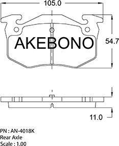 Akebono AN-4018K - Kit pastiglie freno, Freno a disco autozon.pro