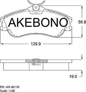 Akebono AN-4017KE - Kit pastiglie freno, Freno a disco autozon.pro