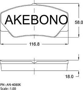 Akebono AN-4080KE - Kit pastiglie freno, Freno a disco autozon.pro