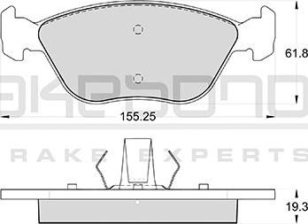 Akebono AN-4035WKE - Kit pastiglie freno, Freno a disco autozon.pro