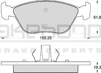 Akebono AN-4035WK - Kit pastiglie freno, Freno a disco autozon.pro