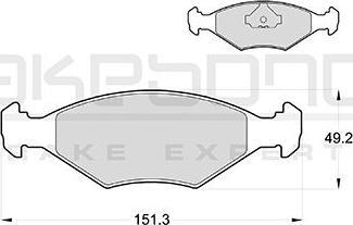 Akebono AN-4023KE - Kit pastiglie freno, Freno a disco autozon.pro