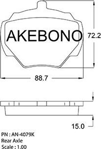 Akebono AN-4079KE - Kit pastiglie freno, Freno a disco autozon.pro