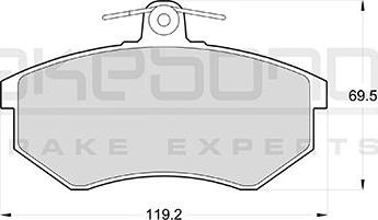 Akebono AN-4076KE - Kit pastiglie freno, Freno a disco autozon.pro