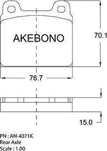 Akebono AN-4071K - Kit pastiglie freno, Freno a disco autozon.pro