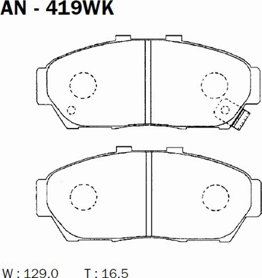 Akebono AN-419WK - Kit pastiglie freno, Freno a disco autozon.pro