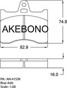 Akebono AN-4152KE - Kit pastiglie freno, Freno a disco autozon.pro