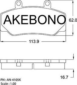 Akebono AN-4105KE - Kit pastiglie freno, Freno a disco autozon.pro