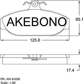 Akebono AN-4103KE - Kit pastiglie freno, Freno a disco autozon.pro