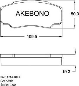 Akebono AN-4102K - Kit pastiglie freno, Freno a disco autozon.pro