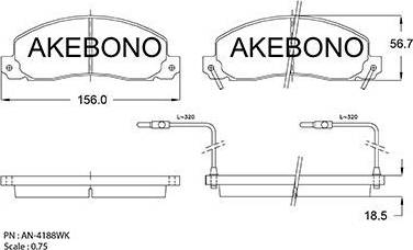 Akebono AN-4188WK - Kit pastiglie freno, Freno a disco autozon.pro