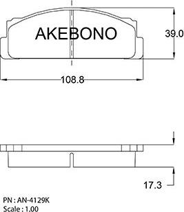 Akebono AN-4129KE - Kit pastiglie freno, Freno a disco autozon.pro