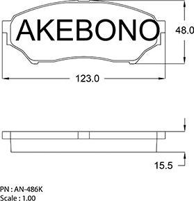 Akebono AN-486KE - Kit pastiglie freno, Freno a disco autozon.pro