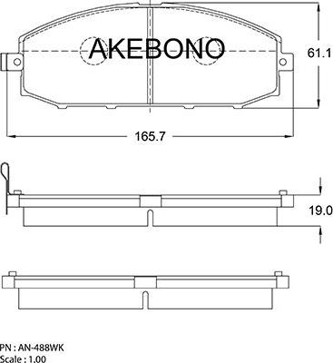 Akebono AN-488WK - Kit pastiglie freno, Freno a disco autozon.pro