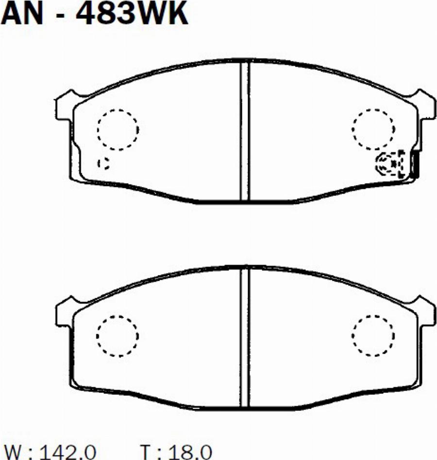 Akebono AN-483WK - Kit pastiglie freno, Freno a disco autozon.pro