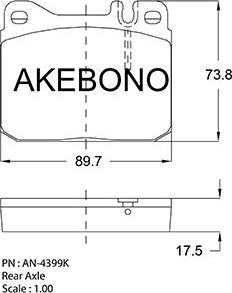 Akebono AN-4399KE - Kit pastiglie freno, Freno a disco autozon.pro