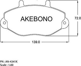 Akebono AN-4341K - Kit pastiglie freno, Freno a disco autozon.pro