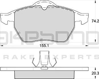 Akebono AN-4357KE - Kit pastiglie freno, Freno a disco autozon.pro