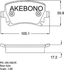 Akebono AN-4367KE - Kit pastiglie freno, Freno a disco autozon.pro