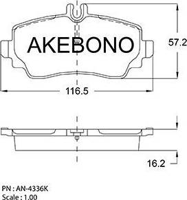 Akebono AN-4336K - Kit pastiglie freno, Freno a disco autozon.pro