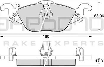 Akebono AN-4330WKE - Kit pastiglie freno, Freno a disco autozon.pro