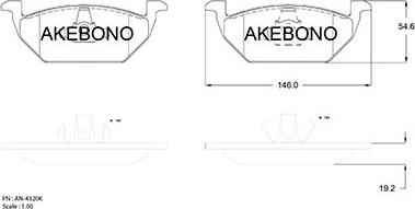 Akebono AN-4320KE - Kit pastiglie freno, Freno a disco autozon.pro