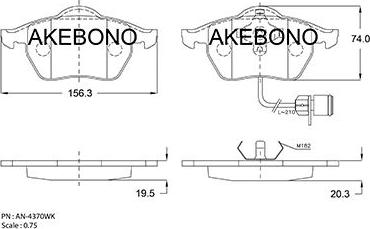 Akebono AN-4370WKE - Kit pastiglie freno, Freno a disco autozon.pro