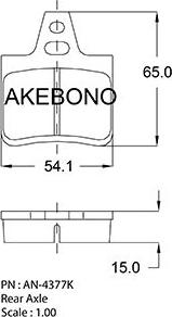 Akebono AN-4377KE - Kit pastiglie freno, Freno a disco autozon.pro